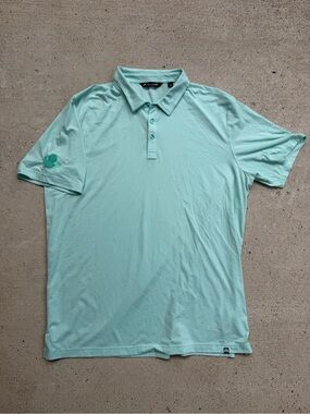 TravisMathew Mint Green Golf Polo Pin Seekers Shirt XXL Flaw See Photos